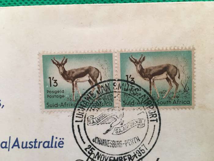 VINTAGE FIRST DAY COVER - FIRST FLIGHT TO AUSTRALIA  SAA - 1957 EXTREMELY RARE!!!! SEE  ON E BAY
