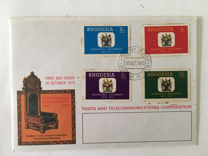 VINTAGE RHODESIA 1973 FIRST DAY COVER - POSTS AND TELECOMMUNICATIONS