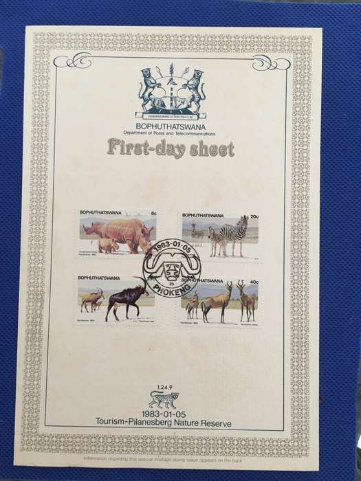 BOPHUTHATSWANA - FIRST DAY SHEET - 1983 - NATURE RESERVE