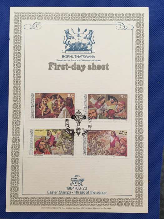 BOPHUTHATSWANA 1984 - FIRST DAY COVER - EASTER STAMPS
