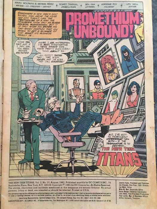 DC COMICS - THE NEW TEEN TITANS - VOL. 2 NO. 10 1981