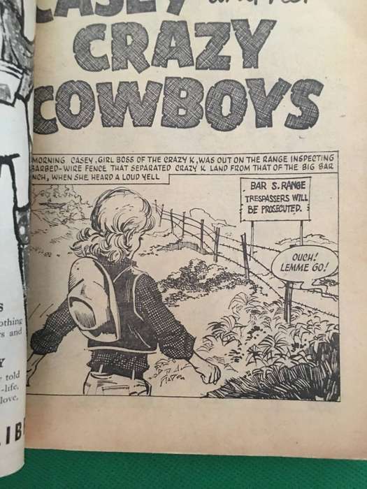FLEETWAY LIBRARY - JUNE AND SCHOOL FRIEND CASEY AND HER CRAZY COWBOYS - PICTURE COWBOY SMALL PAPER B