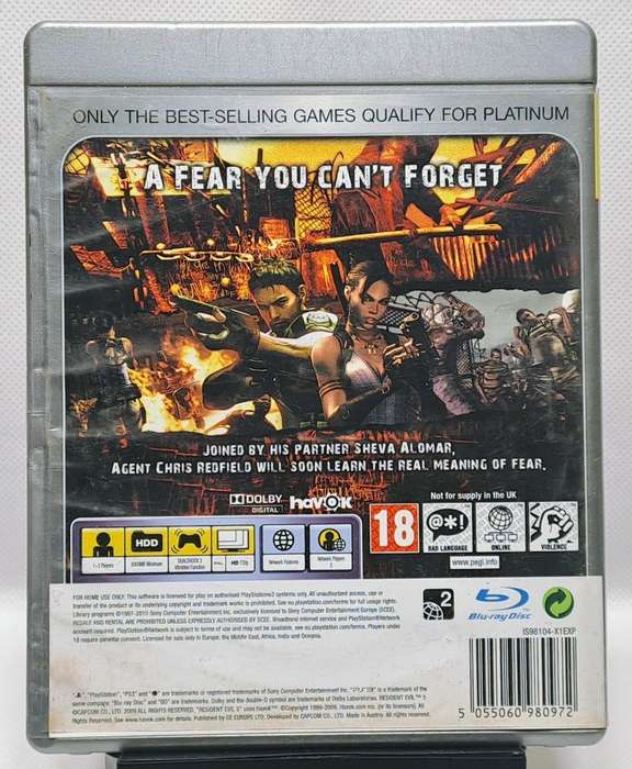 Resident Evil 5 - Sony PlayStation 3 / PS3 Game (Platinum)