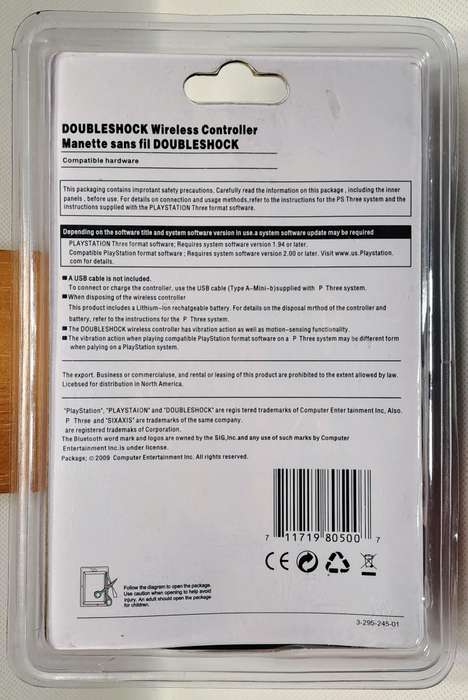 P3 Doubleshock III Wireless Controller for Sony PlayStation 3 / PS3 with USB cable