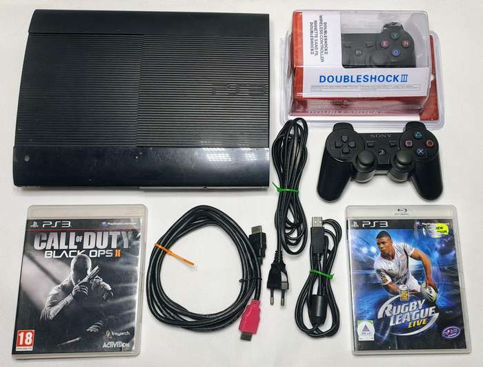 Sony PlayStation 3 Super Slim Console (500GB) with Controllers & Games