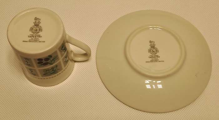 Royal Doulton Tapestry Fine Bone China Demitasse Cup & Saucer TC 1024 (Misprint)