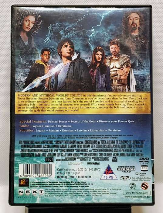 Percy Jackson and the Olympians The Lightning Thief (2010) - DVD (Region 2) (PAL)