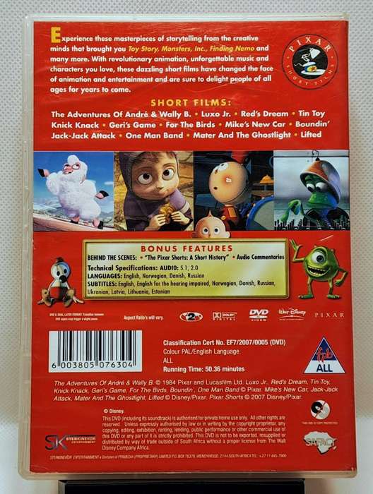 Pixar Short Films Collection (2007) - DVD (Region 2) (PAL)