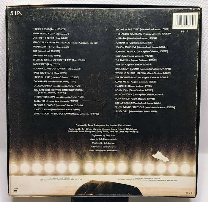 Bruce Springsteen & The E Street Band - Live/1975-85 - 5 LP Vinyl Record Collection