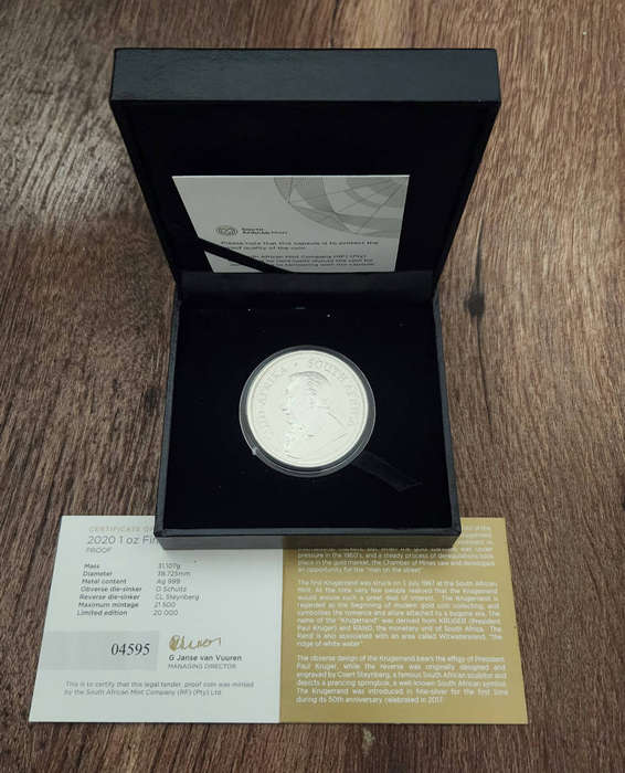 2020 1 oz silver krugerrand proof