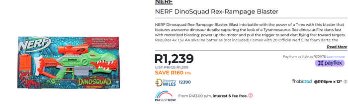 NERF DinoSquad Rex-Rampage Blaster