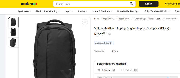 Volkano Midtown Laptop BackPack 16lt Laptop Backpack  (Black) | 16' Laptop Size | USB Charging Port