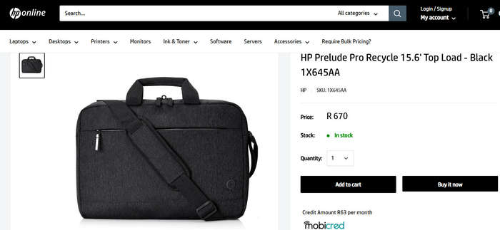 HP Prelude Pro Recycle 15.6' Top Load Laptop Bag