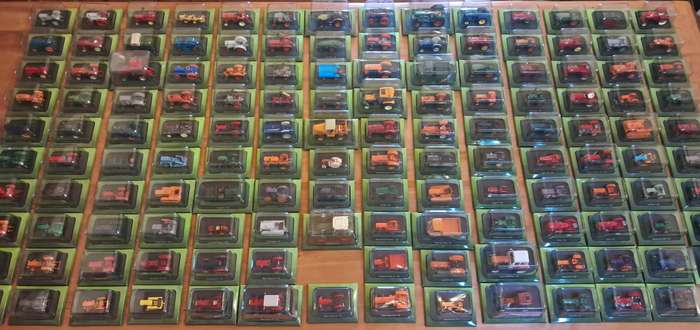 Complete set of Hachette series of diecast model tractors.