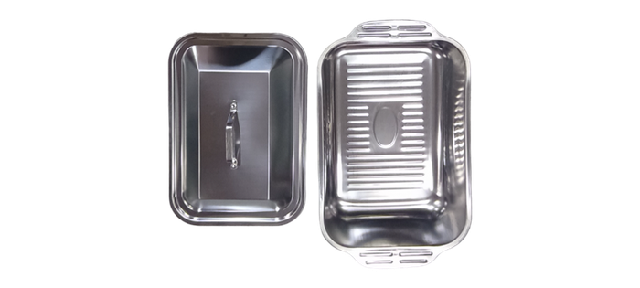 Multi-purpose Dish, Oven Pan with Lid, Braai Roasting Pan with lid, 42x24x7.5 cm
