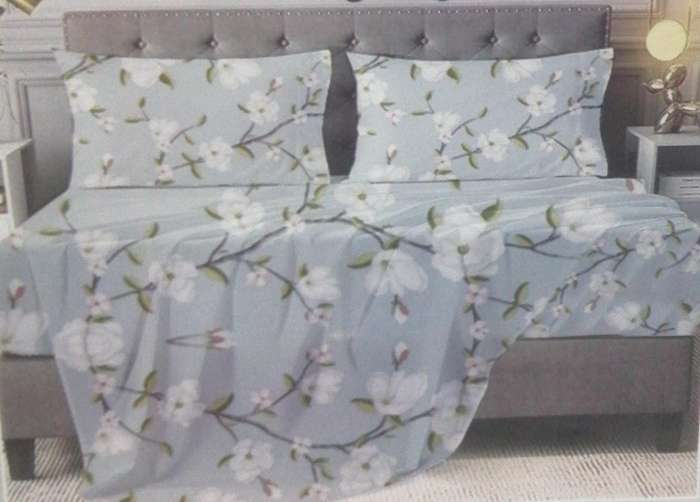 4Pc Queen Bed Sheet Set, 1 Fitted Sheet, 1 Flat Sheet, 2 Standard Pillow Case