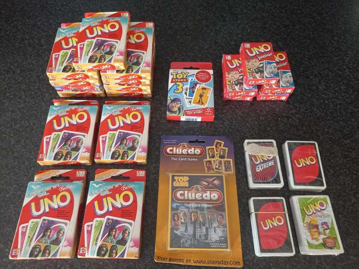 UNO, TOY STOREY AND TOP CLUEDO  PLAYING CARDS