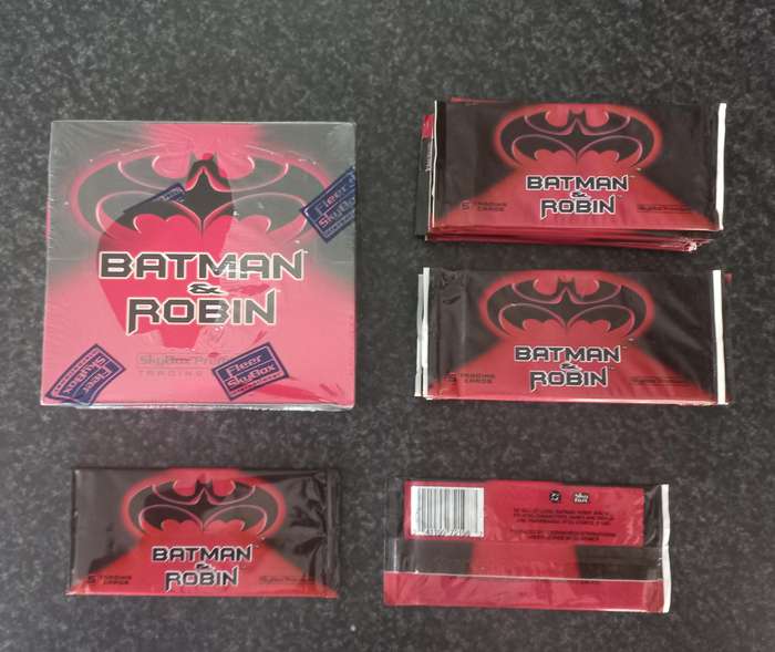 BATMAN AND ROBIN SDEALED BOX PLUS 20X SEALED PACKETS TRADING CARDS