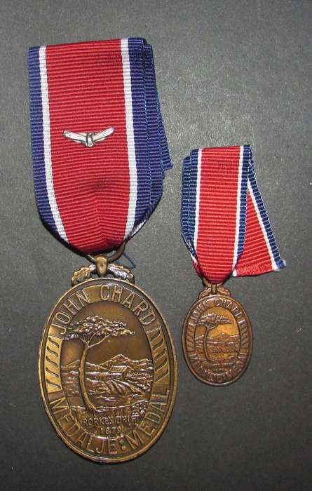 SADF - Full Size plus Miniature John Chard Medals with Ribbon Device