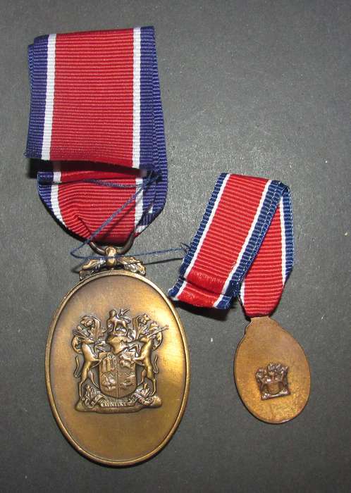 SADF - Full Size plus Miniature John Chard Medals with Ribbon Device