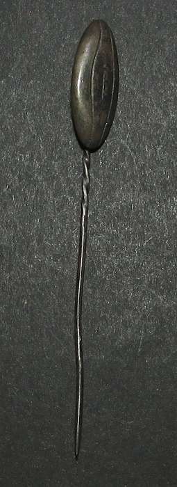 Vintage Sterling Silver Rugby Stick Pin Badge