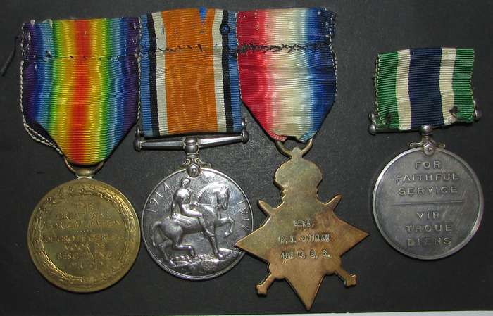 Snyman Family Group: World War One ( PJ Snyman 4DE O.B.S/C.B.S) Police Service (F) Const PJ Snyman