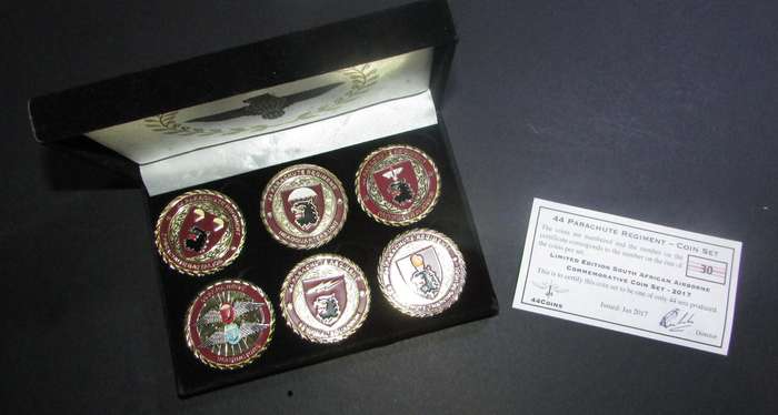 SADF - 44 Parachute Regiment Challenge Coin Set - Only 44 Made