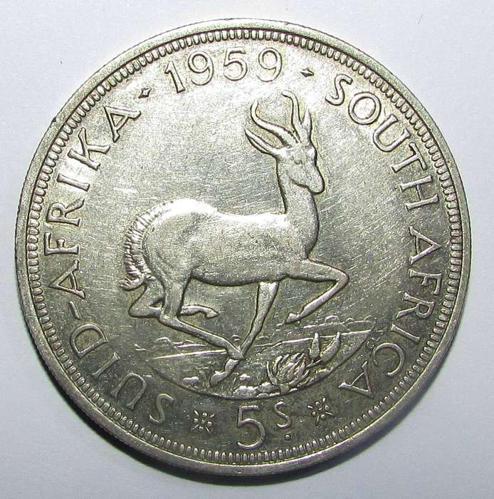 Union of South Africa - 1959 5 Shillings ( Crown )