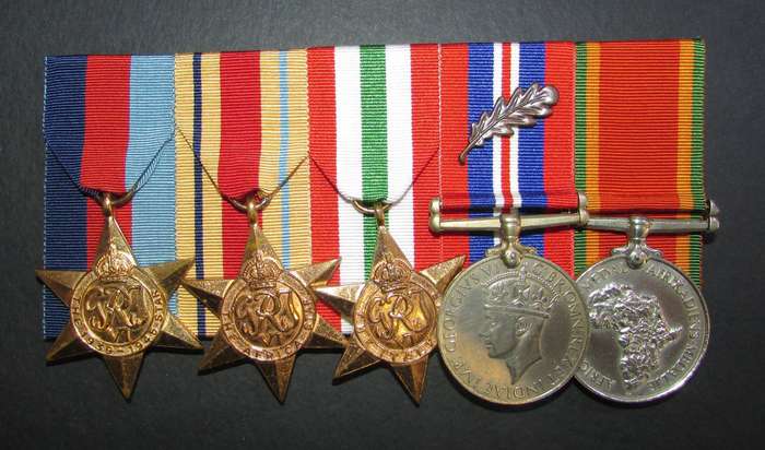 Full Size World War Two Court Mounted Mentioned in Dispatch Group:130999 D.L.Hurter