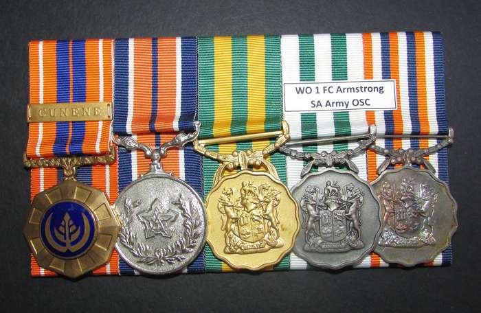 SADF - Full Size Court Mounted 30 Year Service Group:W/O1 FC Armstrong