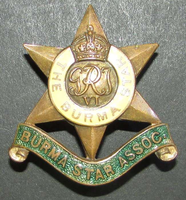 J.R.GAUNT THE BURMA STAR ASSOCIATION AUTO CAR BADGE