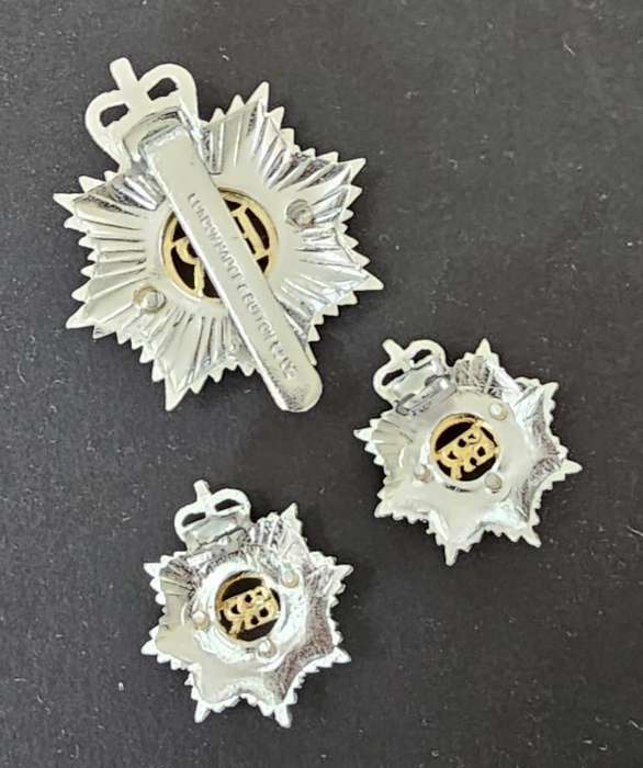 Royal Corps of Transport (R.C.T.) Anodised (Staybrite) Cap Badge and Collars