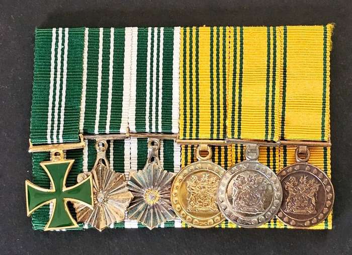 South African Prison Services Miniature Medal Group of 6: Captain JA Walters