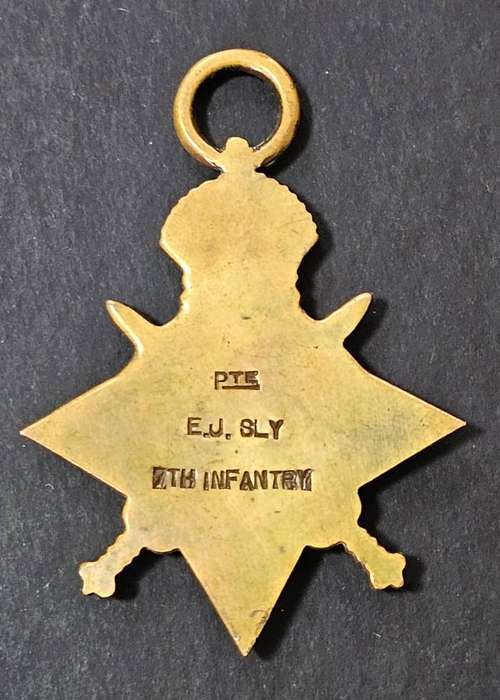 Full Size World War One 1914/18 Star: PTE E.J Sly 7th Infantry