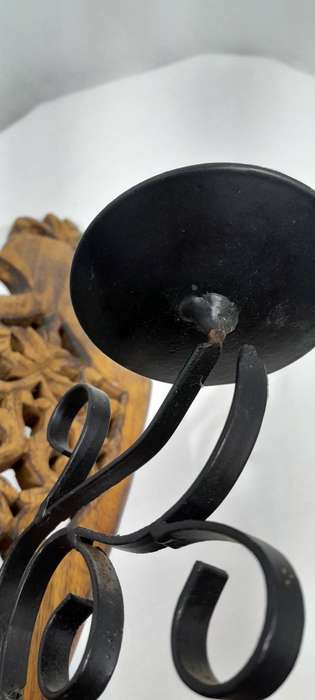 Wooden wall sconce candle holders set