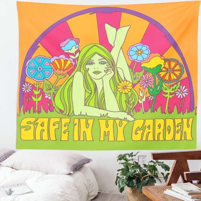 Printed wall hanging - Safe in my garden