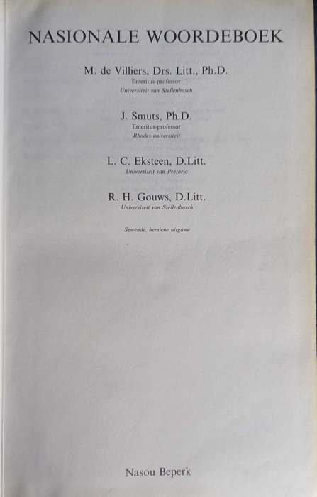 Nasionale woordeboek