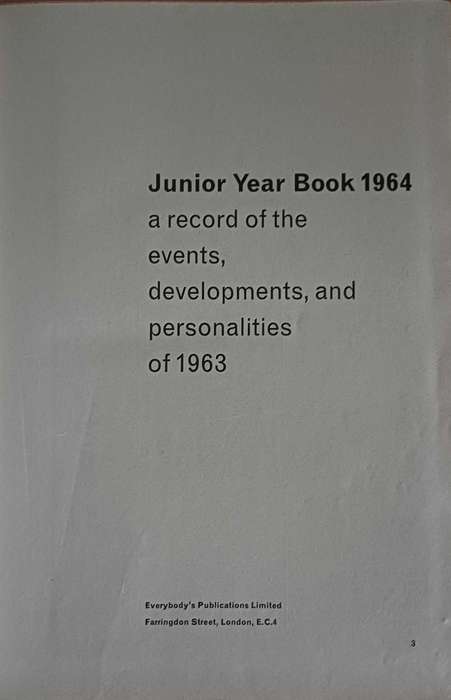 Junior year book 1964, a record of the events, developments, and personalities of 1963