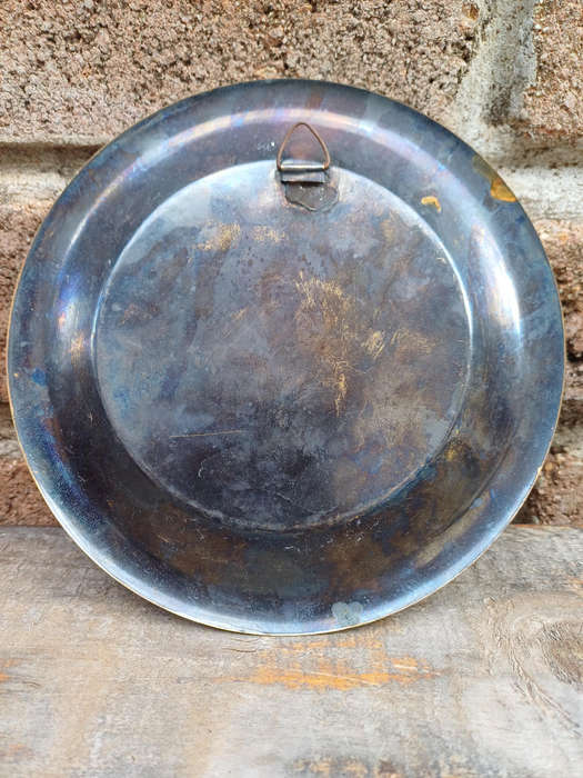 Vintage Egyptian metal sphinx wall plate