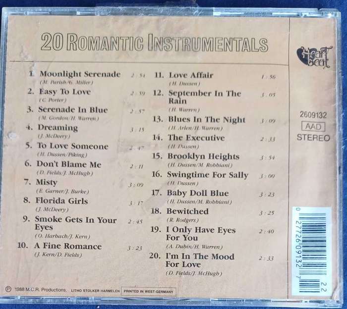 20 Romantic instrumentals cd