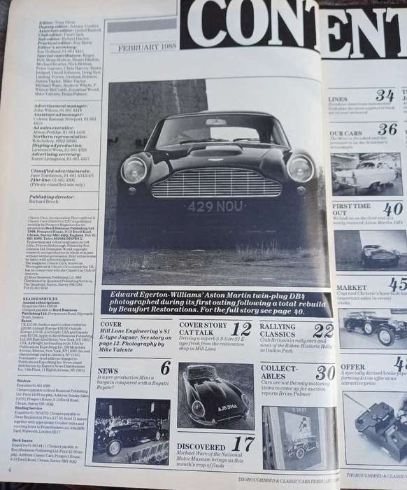 Thoroughbred & classic cars February 1988