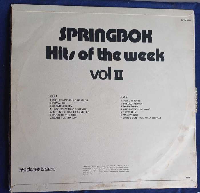 Springbok hits of the week vol II LP