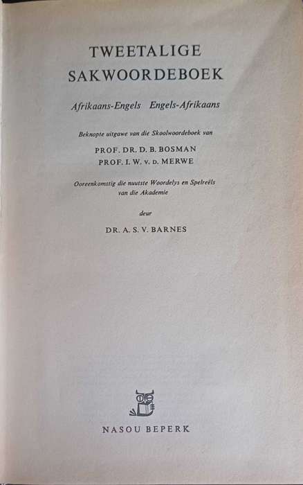 Tweetalige sakwoordeboek