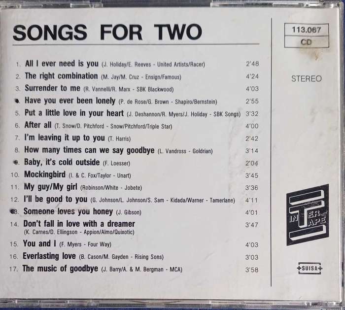 Songs for two cd