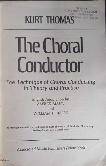 The choral conductor - Kurt Thomas