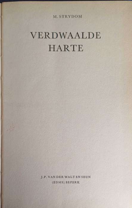 Verdwaalde harte deur M Strydom