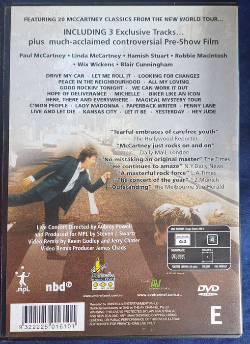Paul is live in concert dvd