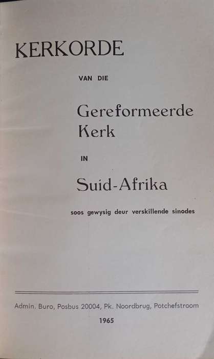 Kerkorde van die Gereformeerde Kerk in Suid-Afrika