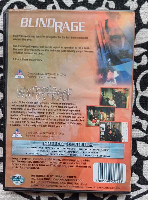 Double feature: Blind rage/ Waterproof dvd