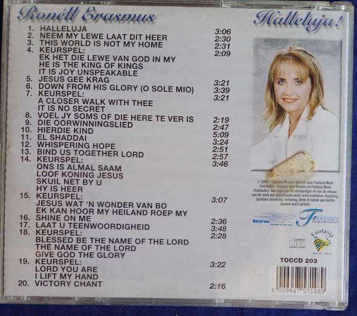 Ronell Erasmus - Halleluja cd